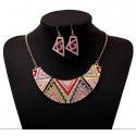 Colorful Geometric Necklace and Earrings set Cancún