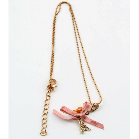 Gold Color Necklace with Eiffel Tower Pendant