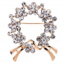 Golden Color Brooch with Crystals