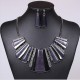 Necklace and Earrings Set with Black Stones
