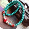 Pulsera de Turquesa roja y azul