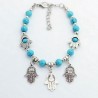 Natural Turquoise beads bracelet with Fatima Hands