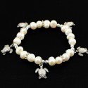 Natural pearl bracelet with turtles