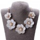Necklace with Flowers of Shell and Pearls
