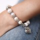 Natural Pearl bracelet with Tibetan silver charms