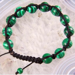 Adjustable 10mm Round Malachite Beads Bracelet