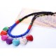 Colourful Heart Tassels Drop Necklace