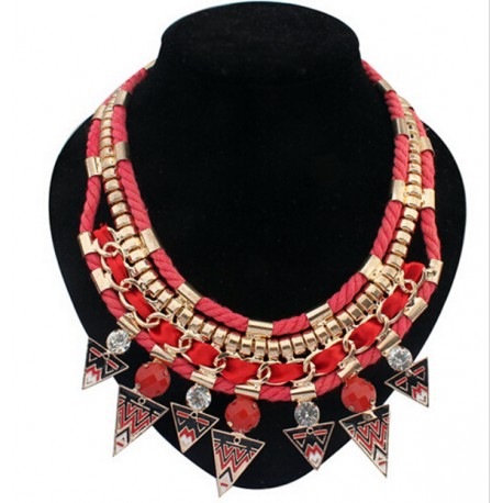 Ethnic tribal triangle necklace