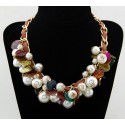 Shell and Pearl Choker Necklace
