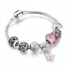 Pulsera con abalorios y colgante Flor