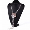 Collar de Quarzo rosa y Flor de Conches con Perla