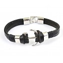 Genuine Leather Bracelet with Anchor