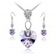Necklace and Pendants set with purple heart