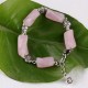 Pink rotated shape Rose Quartz bracelet