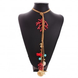 Starfish and Coral Pendant Necklace Galapagos