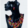 Resin Bead Necklace Earrings Set Serengeti