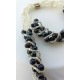 Conjunto Collar y Pulsera con perlas de color negro autenticas cultivadas