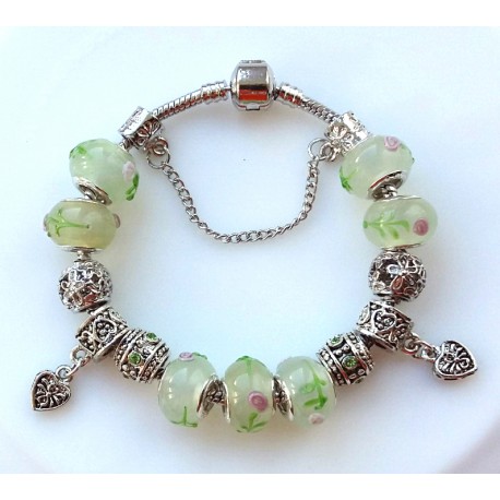 Charmilia beads Bracelets with silver charms