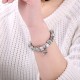 Tibetan Silver y Crystal Heart Charm Bracelet