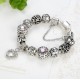 Silver Plated Murano Glass Beads Charms Bracelet