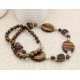 Natural Tiger Eye jewelry set necklace with earrings