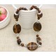 Natural Tiger Eye jewelry set necklace with earrings