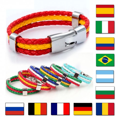 National Flags PU Leather Bracelets