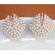 Stud Earrings with Pearls and Crystals