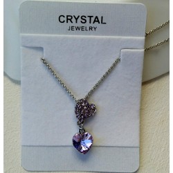 Double Heart Crystal Necklace
