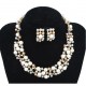 Conjunto collar y pendientes con perlas en diferentes tonos