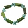 Pulsera con Coral verde y Turquesa natural