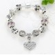 European charms Bracelet with charms "Family" and Crystal Heart