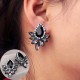 Black/Gray Rhinestone Stud Earrings