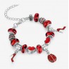European Style Bracelet with Red Charms and Murano glass Beads