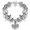 Pulsera con abalorios de Cristal, Notas y Corazón