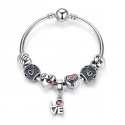 Romantic Love Pendant Charms Bracelet