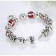 Red Glass Bead & Love Heart Charm Bracelet