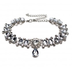 Statement Necklace with Crystal Drops