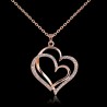 Double Love Heart Pendant Necklace