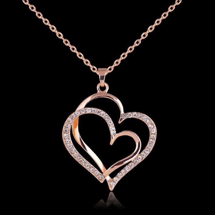 double loving heart pendant