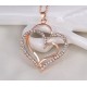 Double Love Heart Pendant Necklace