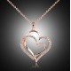 Double Love Heart Pendant Necklace