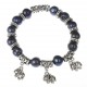 Black Freshwater Pearl bracelet with Elephants