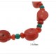 Natural Orange Coral and Turquoise Bracelet