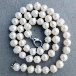 Collar Classico de Perlas Blancas de 9-10mm