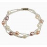 Natural fresh-water Pearl Bracelet with Glass Seed Beads