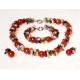 Natural Carnelian, Amethyst, Olivine, Quartz and Pearls Necklace