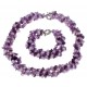 Natural Cultured Freshwater Pearl Jewelry Set, Bracelet & Necklace, with Natural Amethyst