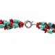 Natural Coral, with Natural Turquoise Necklace