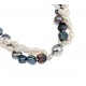Freshwater Cultured Pearl Bracelet with Black and White Pearls, 3 Strands